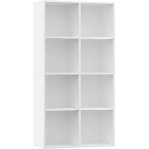 vidaXL White Engineered Wood Book Cabinet - 66x30x130 cm Bookcase Storage vidaXL White Engineered Wood Book Cabinet - 66x30x130 cm Bookcase Storage