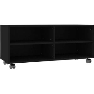 vidaXL TV Kast met Wielen Zwart 90x35x35 cm Geïntegreerd Hout vidaXL TV Kast met Wielen Zwart 90x35x35 cm Geïntegreerd Hout