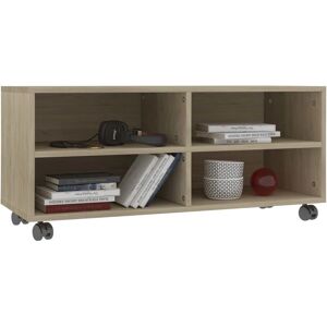 vidaXL TV Cabinet with Castors Sonoma Oak 90x35x35 cm Engineered Wood - TV Cabinet vidaXL TV Cabinet with Castors Sonoma Oak 90x35x35 cm Engineered Wood - TV Cabinet