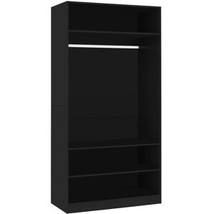 vidaXL Black 100x50x200cm Engineered Wood Wardrobe - Clothing Storage vidaXL Black 100x50x200cm Engineered Wood Wardrobe - Clothing Storage