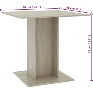 vidaXL Sonoma oak Dining Table - 80x80x75 cm vidaXL Sonoma oak Dining Table - 80x80x75 cm
