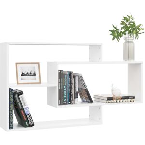 vidaXL Wall Shelf White Engineered Wood 3 Compartments - Wall Shelf vidaXL Wall Shelf White Engineered Wood 3 Compartments - Wall Shelf