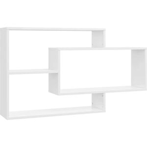 vidaXL Wall Shelf High Gloss White Engineered Wood - Wall Shelf vidaXL Wall Shelf High Gloss White Engineered Wood - Wall Shelf