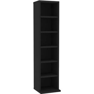 vidaXL Black CD Cabinet 21x20x88 cm Engineered Wood Storage Shelf vidaXL Black CD Cabinet 21x20x88 cm Engineered Wood Storage Shelf