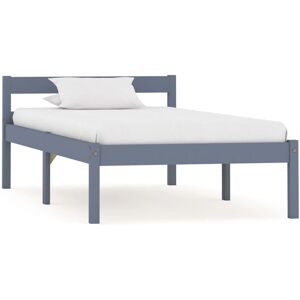 vidaXL 283197 Bed Frame - Solid Pine Wood - Grey - 100x200cm vidaXL 283197 Bed Frame - Solid Pine Wood - Grey - 100x200cm