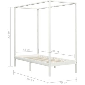 vidaXL 283262 White Canopy Bed Frame - Bed Frame vidaXL 283262 White Canopy Bed Frame - Bed Frame