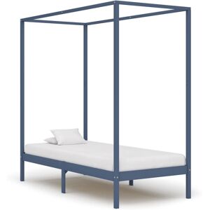vidaXL Bed Frame - 90x200cm Solid Pine Canopy Bed vidaXL Bed Frame - 90x200cm Solid Pine Canopy Bed