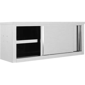 vidaXL 120x40x50cm Stainless Steel Kitchen Wall Cabinet - Wall Storage vidaXL 120x40x50cm Stainless Steel Kitchen Wall Cabinet - Wall Storage