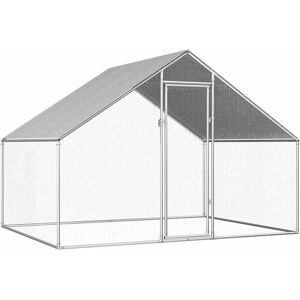 vidaXL 2.75x2x1.92 m Galvanised Steel Chicken Cage - Outdoor Coop vidaXL 2.75x2x1.92 m Galvanised Steel Chicken Cage - Outdoor Coop
