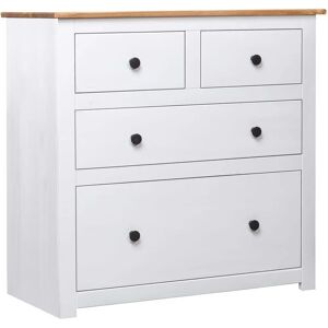 Credenza in pino bianco vidaXL - 80x40x83 cm - Design rustico e moderno - Credenza Credenza in pino bianco vidaXL - 80x40x83 cm - Design rustico e moderno - Credenza
