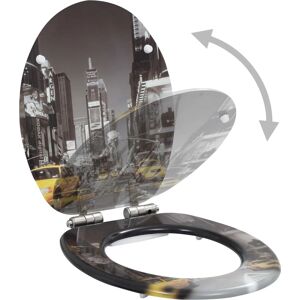 vidaXL Toilet seat 2 pcs - New York Grey Soft Close MDF vidaXL Toilet seat 2 pcs - New York Grey Soft Close MDF