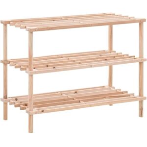 vidaXL 3-Tier Shoe Rack with Solid Fir Wood - Shoe Organizer Storage Stand vidaXL 3-Tier Shoe Rack with Solid Fir Wood - Shoe Organizer Storage Stand