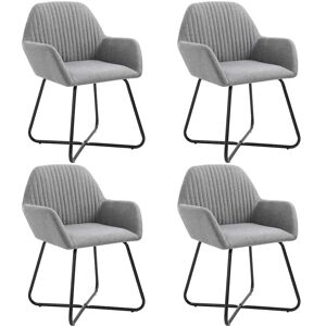 VIDAXL Modèle 4 Chaises de Salle à Manger en Tissu Gris Clair - Chaises de salle à manger - Publicité VIDAXL Modèle 4 Chaises de Salle à Manger en Tissu Gris Clair - Chaises de salle à manger - Publicité
