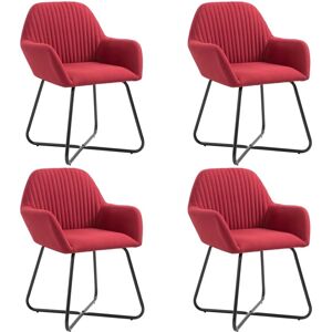 vidaXL Rote Stoff Esszimmerstühle 4er Set vidaXL Rote Stoff Esszimmerstühle 4er Set
