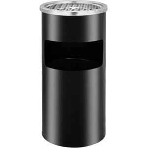 vidaXL Wall Ashtray Steel 26 L Black - Wall Ashtray Dustbin vidaXL Wall Ashtray Steel 26 L Black - Wall Ashtray Dustbin