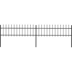 vidaXL Garden Fence - Steel Spear Top 3.4x0.6m Black vidaXL Garden Fence - Steel Spear Top 3.4x0.6m Black