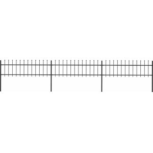 vidaXL Garden Fence with Spear Top Steel 5.1x0.6 m Black vidaXL Garden Fence with Spear Top Steel 5.1x0.6 m Black