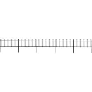 vidaXL Garden Fence with Spear Top Steel 8.5x0.8 m Black - Garden Fence vidaXL Garden Fence with Spear Top Steel 8.5x0.8 m Black - Garden Fence