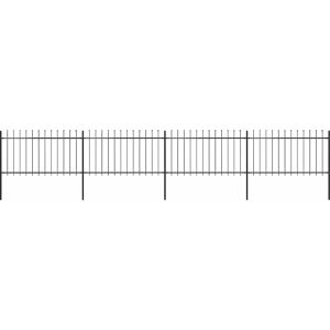 vidaXL Garden Fence Black Steel 6.8m - Garden Fence vidaXL Garden Fence Black Steel 6.8m - Garden Fence