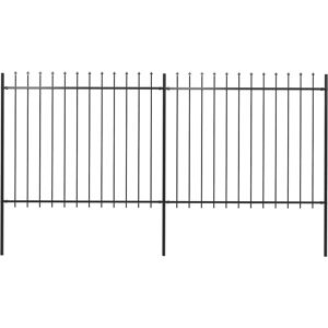 vidaXL Garden Fence Steel Black 3.4x1.5 m vidaXL Garden Fence Steel Black 3.4x1.5 m