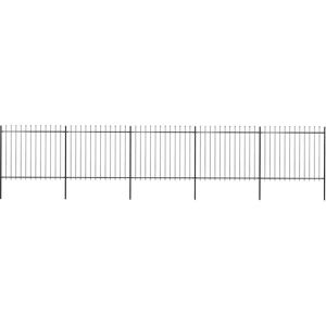 vidaXL Havehegn med spidsetop stål 8,5x1,5 m Sort vidaXL Havehegn med spidsetop stål 8,5x1,5 m Sort