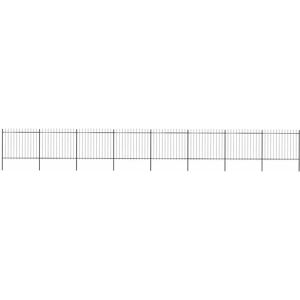 vidaXL Garden Fence Steel Black - Garden Fence 13.6m vidaXL Garden Fence Steel Black - Garden Fence 13.6m
