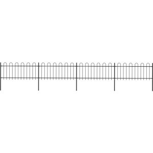 VIDAXL Garden Fence 6.8x0.8m Black Steel - Garden Fence VIDAXL Garden Fence 6.8x0.8m Black Steel - Garden Fence
