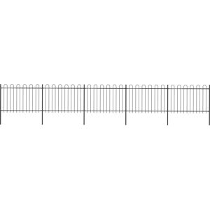 Vidaxl Garden Fence 8.5m Steel Black Round Top Vidaxl Garden Fence 8.5m Steel Black Round Top