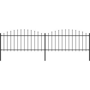 vidaXL Garden Fence Steel 3.4m Black Security Privacy vidaXL Garden Fence Steel 3.4m Black Security Privacy