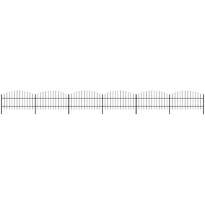 vidaXL Garden Fence Steel 10.2m Black - Garden Fence vidaXL Garden Fence Steel 10.2m Black - Garden Fence