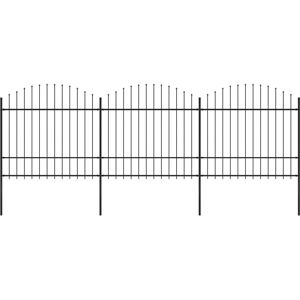 vidaXL Garden Fence with Spear Tips 1.5-1.75m x 5.1m - Garden Fence vidaXL Garden Fence with Spear Tips 1.5-1.75m x 5.1m - Garden Fence