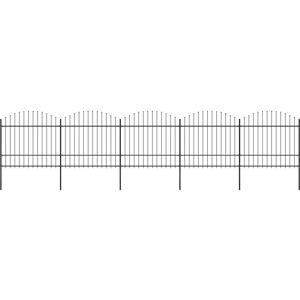 Vidaxl Garden Fence with Lance Tips Steel 8.5m Black Vidaxl Garden Fence with Lance Tips Steel 8.5m Black