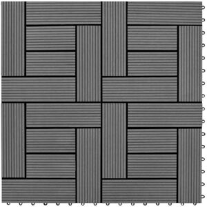 vidaXL 22 pcs Decking Tiles 30x30 cm 2 sqm WPC Grey - Decking Tiles vidaXL 22 pcs Decking Tiles 30x30 cm 2 sqm WPC Grey - Decking Tiles