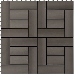 vidaXL 22 pcs Decking Tiles 30x30 cm 2 sqm WPC Dark Brown - Decking Tiles vidaXL 22 pcs Decking Tiles 30x30 cm 2 sqm WPC Dark Brown - Decking Tiles