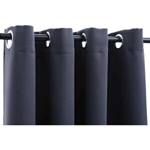 vidaXL Blackout Curtains with Metal Rings - 2 pcs - Anthracite - 140x225cm vidaXL Blackout Curtains with Metal Rings - 2 pcs - Anthracite - 140x225cm