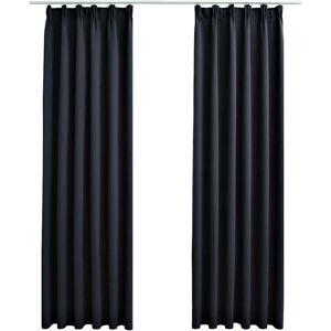 vidaXL 2x Blackout Curtains with Hooks Anthracite - Curtain Type vidaXL 2x Blackout Curtains with Hooks Anthracite - Curtain Type