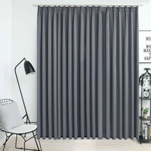 vidaXL Blackout Curtain with Hooks Grey - Curtain vidaXL Blackout Curtain with Hooks Grey - Curtain