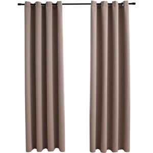 vidaXL Blackout Curtains Metal Rings Taupe - Curtain 2 pcs 140x225cm vidaXL Blackout Curtains Metal Rings Taupe - Curtain 2 pcs 140x225cm