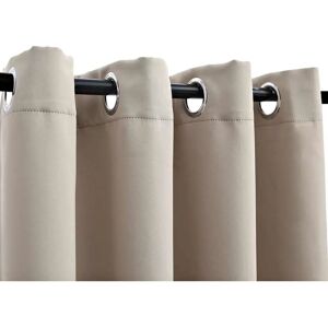vidaXL 2x Mørklægningsgardiner med metalringe Beige 140x175cm - Gardiner vidaXL 2x Mørklægningsgardiner med metalringe Beige 140x175cm - Gardiner