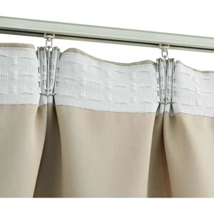 vidaXL 2x Blackout Curtains with Hooks Beige 245cm - Curtains vidaXL 2x Blackout Curtains with Hooks Beige 245cm - Curtains