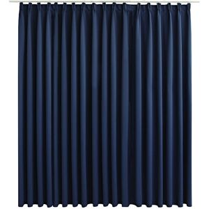 vidaXL Blackout Curtain with Hooks Blue - Curtain vidaXL Blackout Curtain with Hooks Blue - Curtain