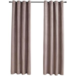 VidaXL Blackout Curtains with Metal Rings Taupe 140x175cm - Curtains VidaXL Blackout Curtains with Metal Rings Taupe 140x175cm - Curtains