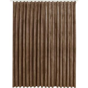 vidaXL Blackout Gordijn met Haken Fluweel Beige - Gordijn vidaXL Blackout Gordijn met Haken Fluweel Beige - Gordijn