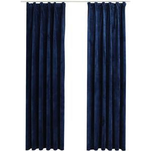 vidaXL Blackout Curtains Dark Blue 2 pcs - Curtains vidaXL Blackout Curtains Dark Blue 2 pcs - Curtains