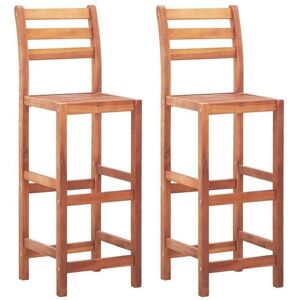 vidaXL Acacia Wood Bar Chairs - 2 pcs - Outdoor Durable Seating vidaXL Acacia Wood Bar Chairs - 2 pcs - Outdoor Durable Seating