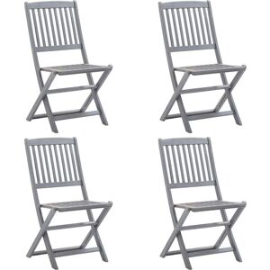 vidaXL Folding Outdoor Chairs in Acacia (4 Pieces) vidaXL Folding Outdoor Chairs in Acacia (4 Pieces)