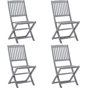 vidaXL Folding Outdoor Chairs in Acacia (4 Pieces) vidaXL Folding Outdoor Chairs in Acacia (4 Pieces)