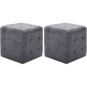 Ensemble de 2 poufs vidaXL Gris 30x30x30cm - Pouf/Ottoman - Publicité Ensemble de 2 poufs vidaXL Gris 30x30x30cm - Pouf/Ottoman - Publicité