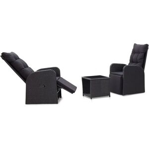Nnevl Sort Bistro-Set - Moderne Udendørs Møbler - 3 Stykker Nnevl Sort Bistro-Set - Moderne Udendørs Møbler - 3 Stykker