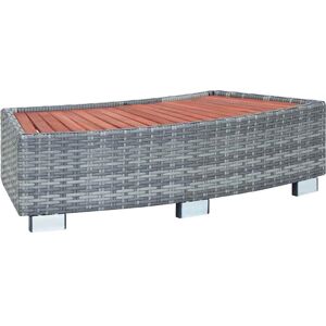vidaXL Spa Step Grey Poly Rattan Weatherproof Hot Tub Step - Spa Step vidaXL Spa Step Grey Poly Rattan Weatherproof Hot Tub Step - Spa Step